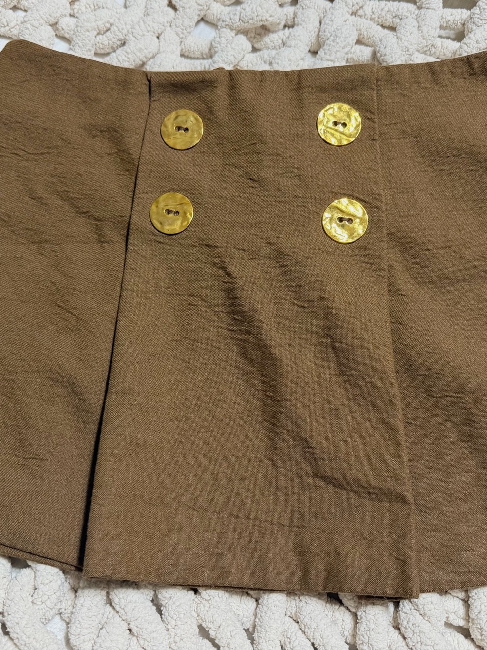 Zara Camel Knit Top with Branded Label